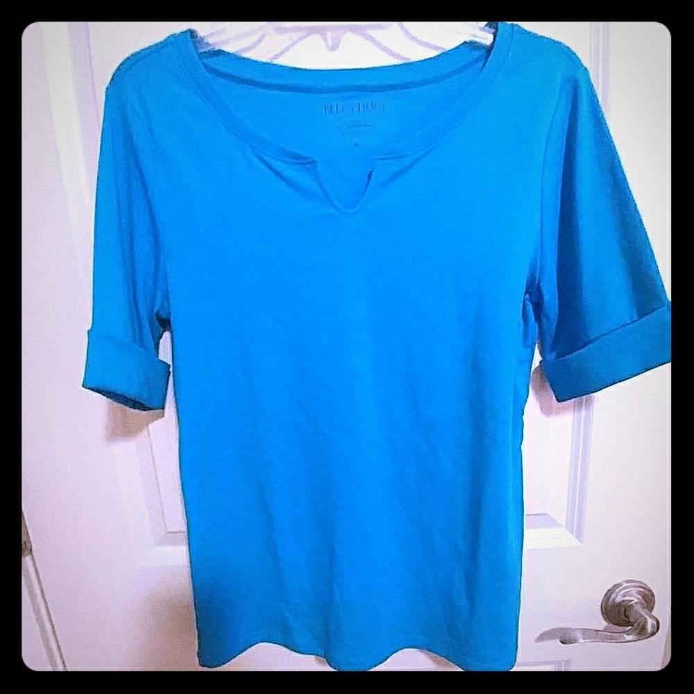Ellen Tracy Pima Cotton V-neck Tee